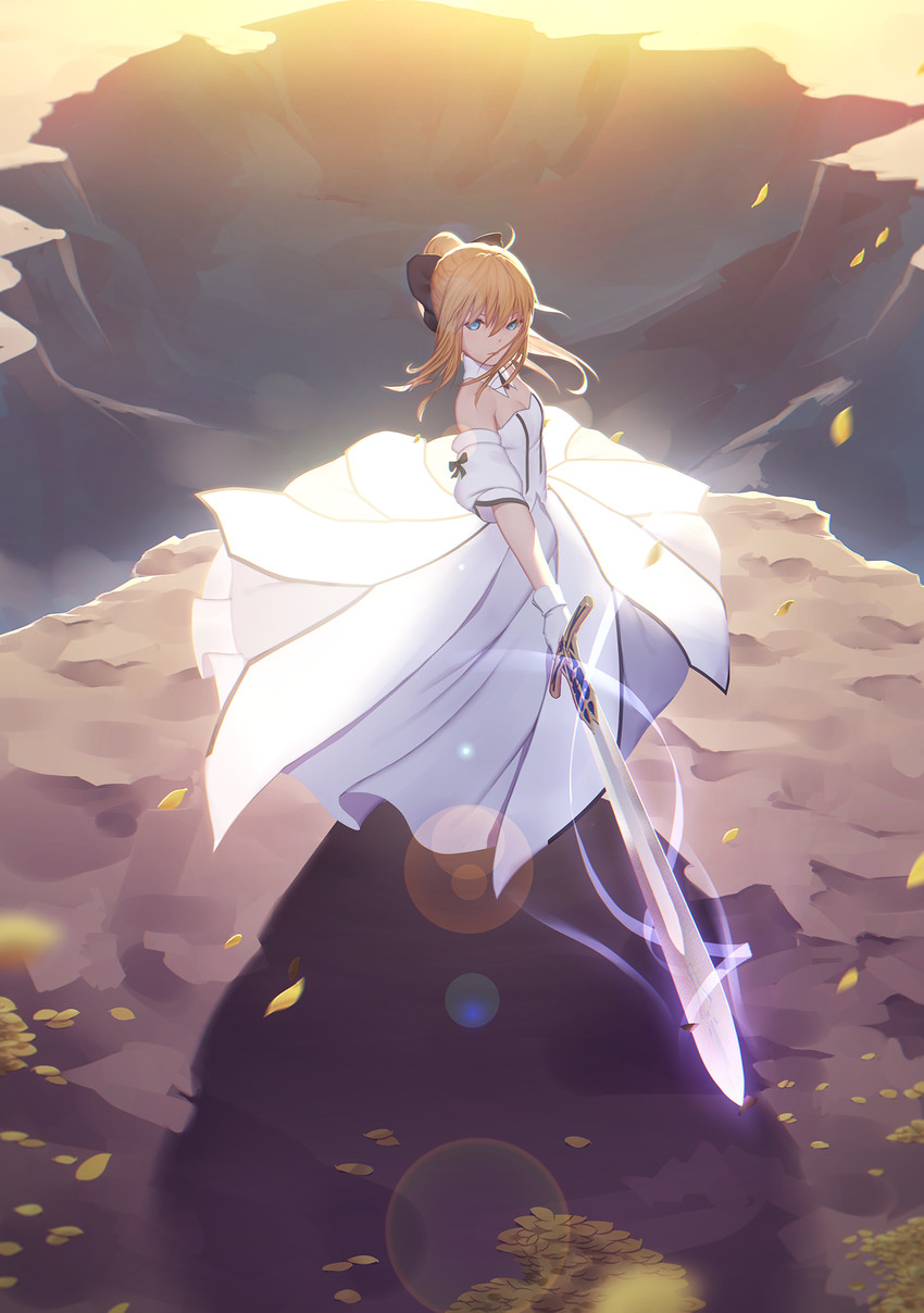 artoria pendragon and saber lily (fate and 2 more) drawn by xini_m