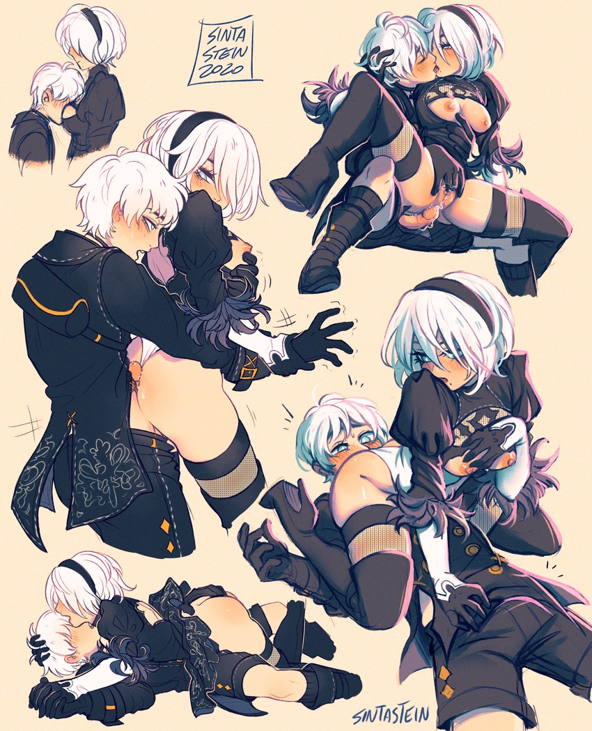 2b and 9s (nier and 1 more) drawn by sintastein