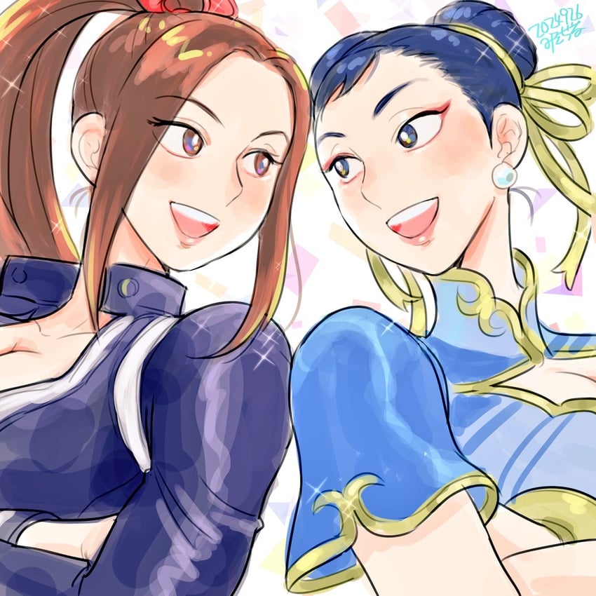 chun-li and shiranui mai (street fighter and 3 more) drawn by misodiru