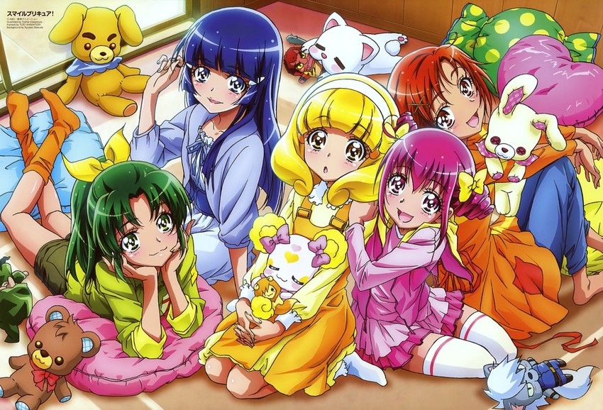 midorikawa nao, kise yayoi, aoki reika, hino akane, hoshizora miyuki, and 5 more (precure and 1 more) drawn by kawamura_toshie