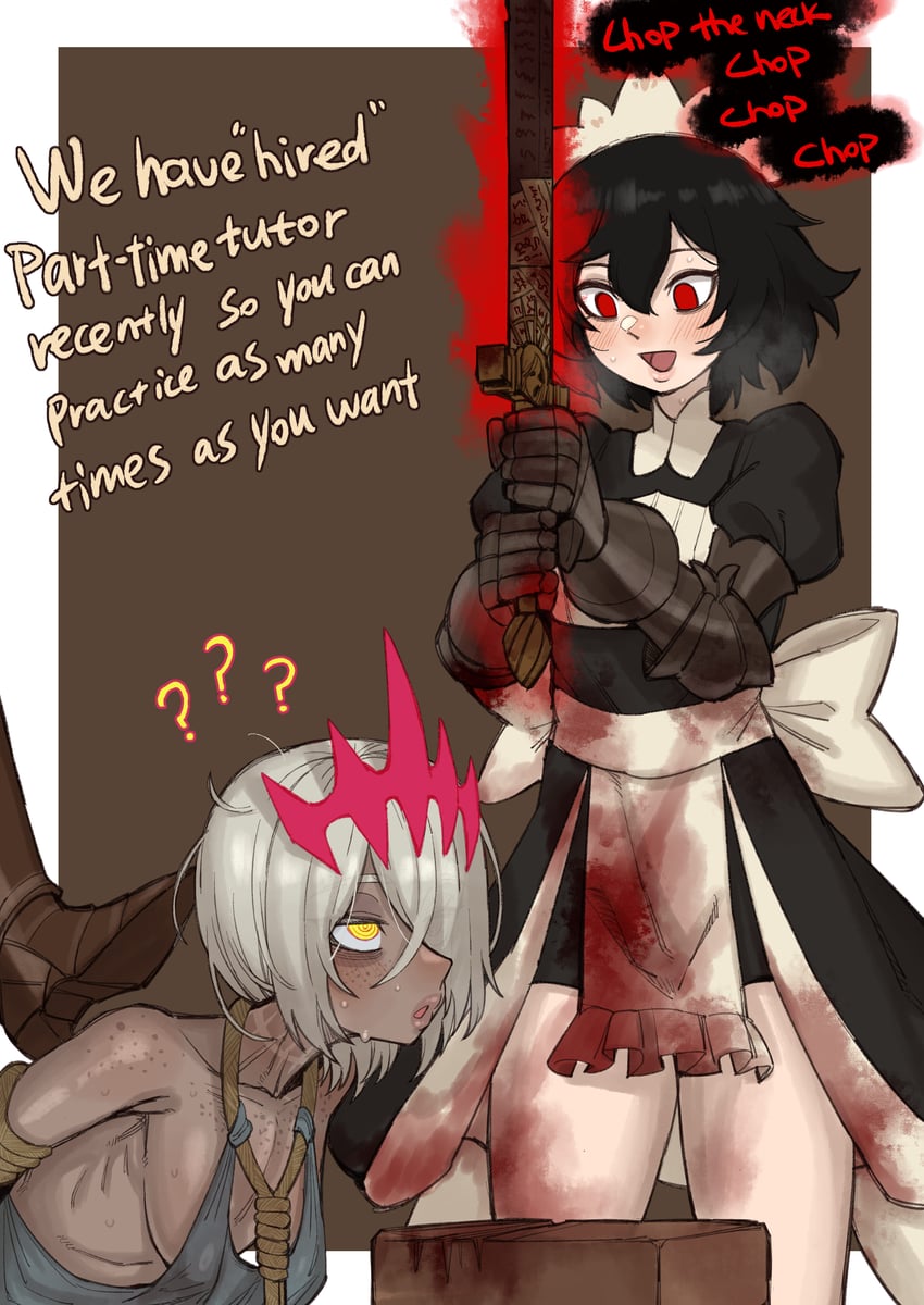 eylin eyla and executioner maid (original) drawn by ebonyxh