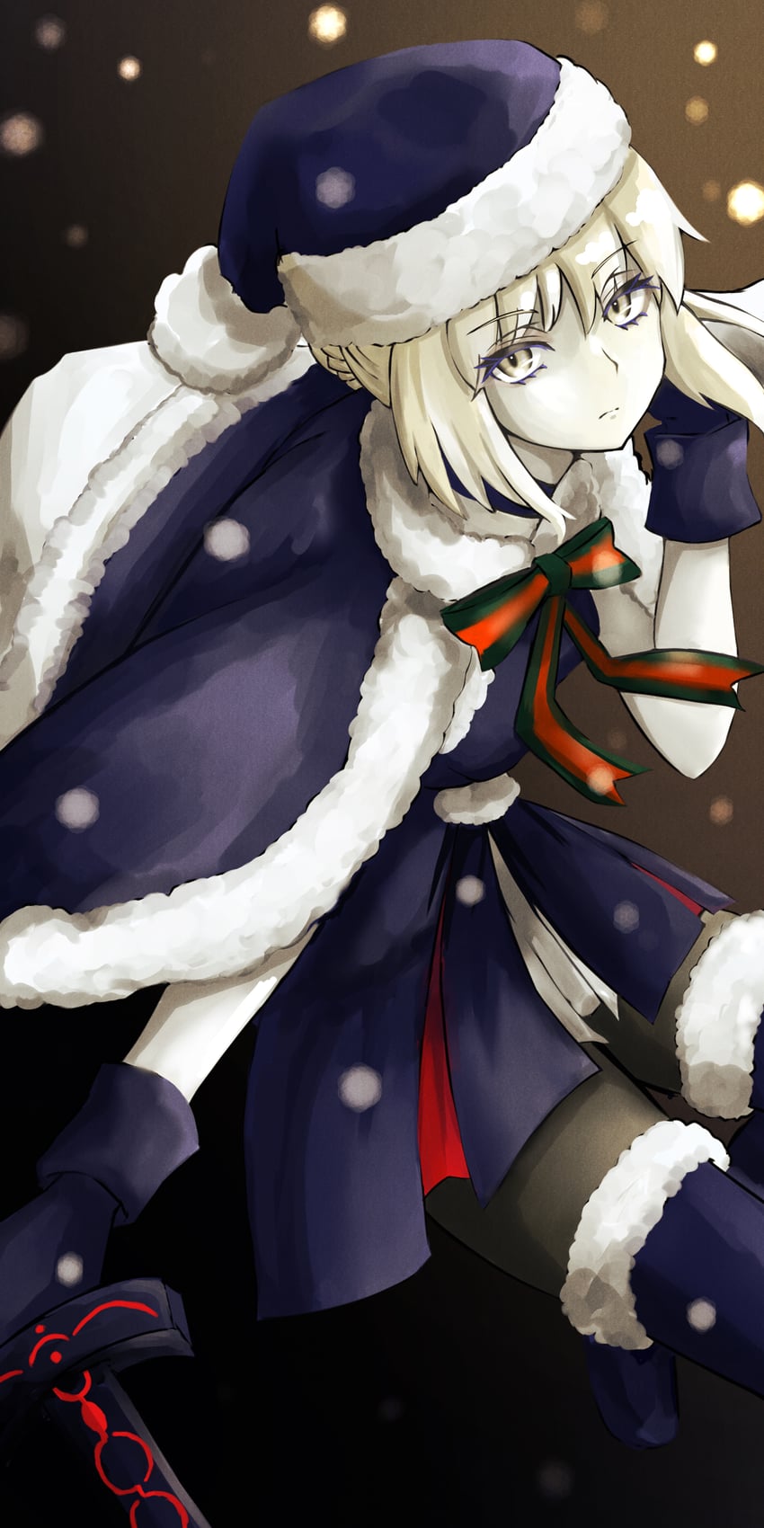 artoria pendragon, saber alter, and santa alter (fate and 1 more) drawn by tsukaasa