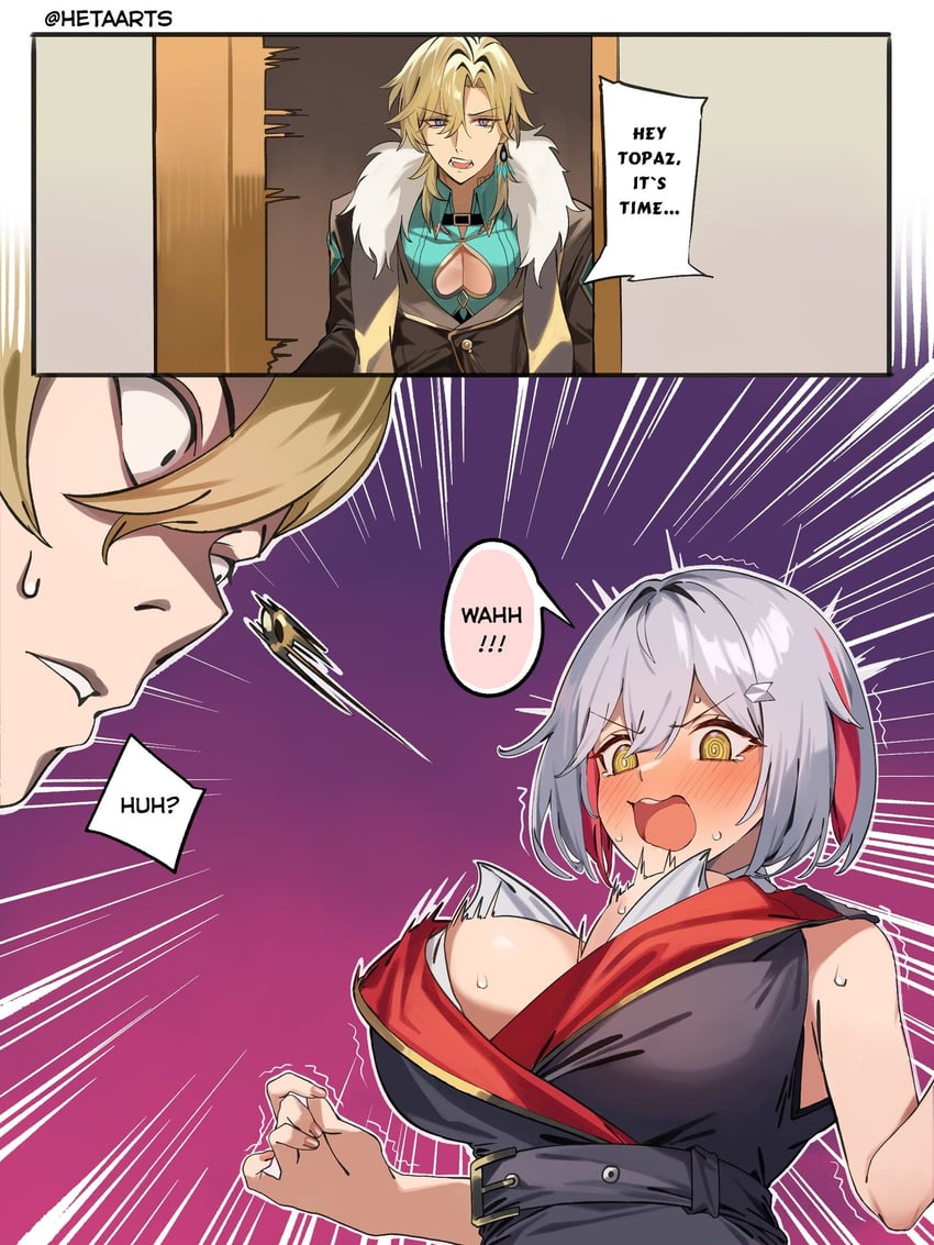 aventurine and topaz (honkai and 1 more) drawn by heta