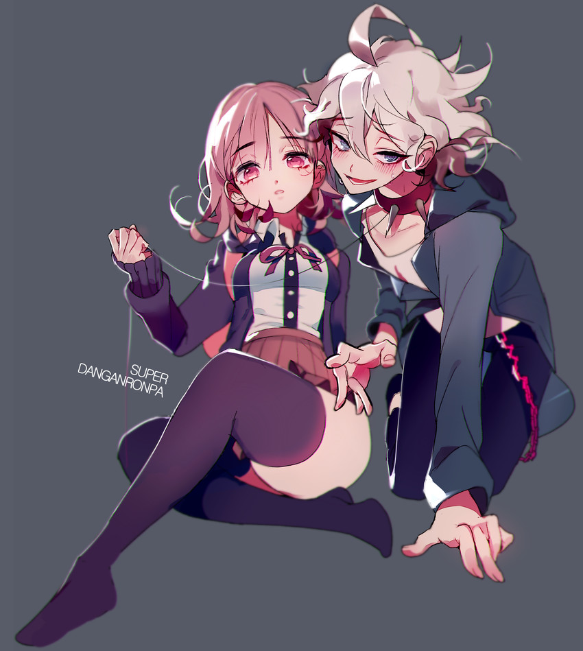 nanami chiaki and komaeda nagito (danganronpa and 1 more) drawn by vivinos