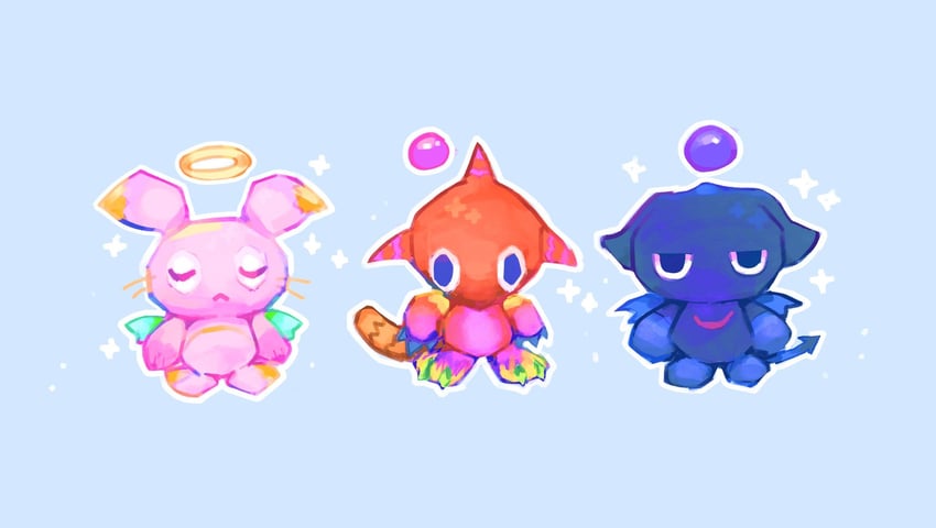neutral chao and hero chao (original and 1 more) drawn by neogeopet