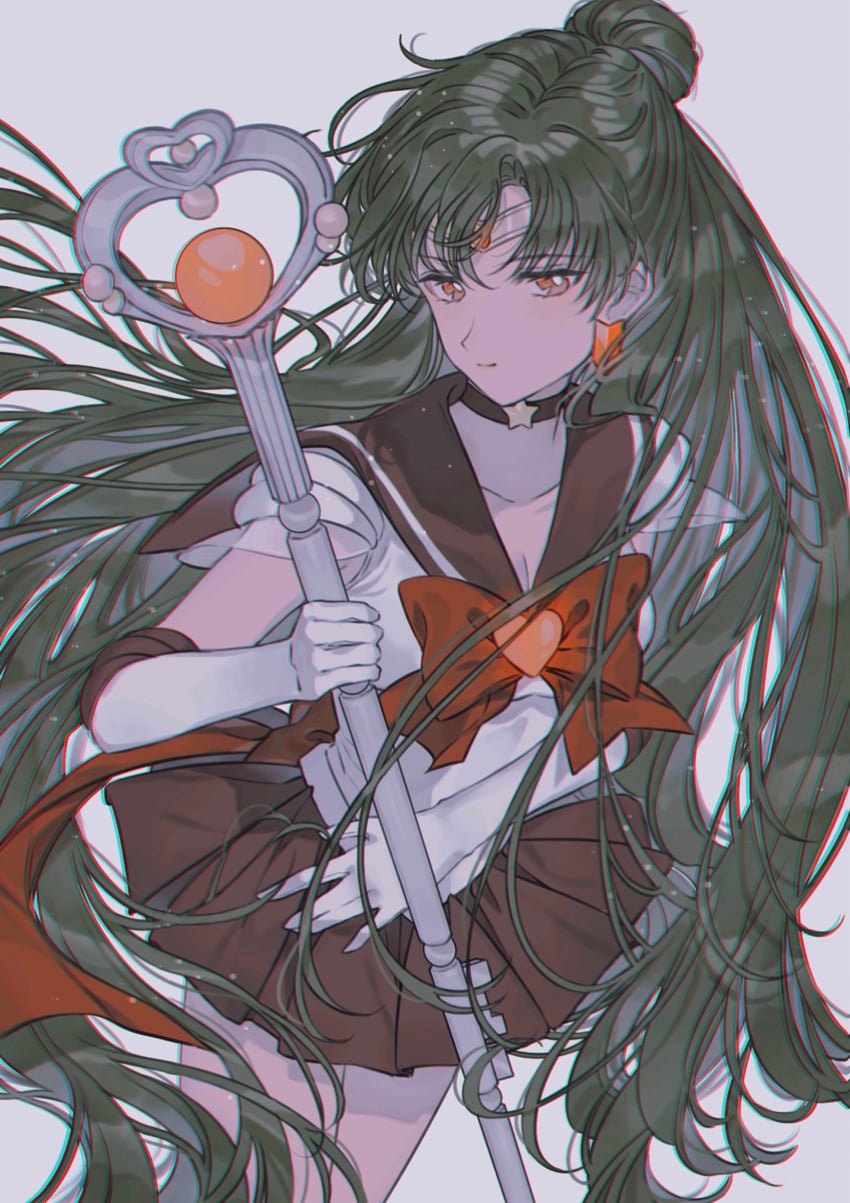 meiou setsuna and sailor pluto (bishoujo senshi sailor moon) drawn by hn_sit