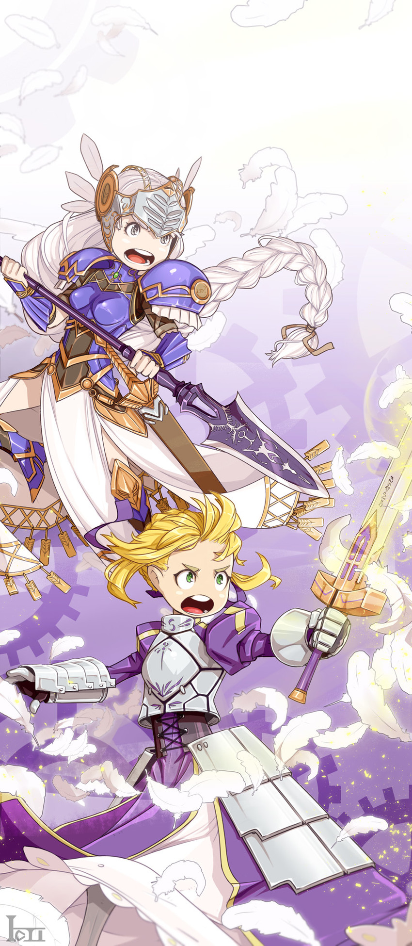artoria pendragon, saber, and lenneth valkyrie (fate and 2 more) drawn by materclaws