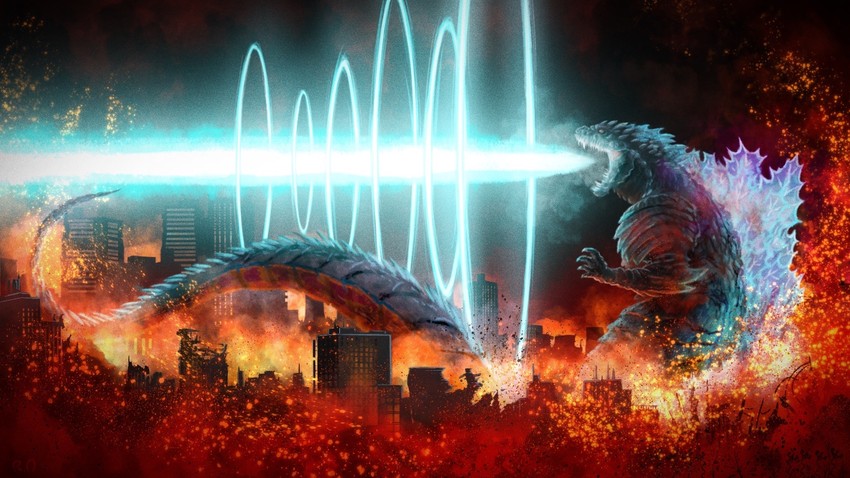 godzilla and godzilla ultima (godzilla and 1 more) drawn by ryosiro