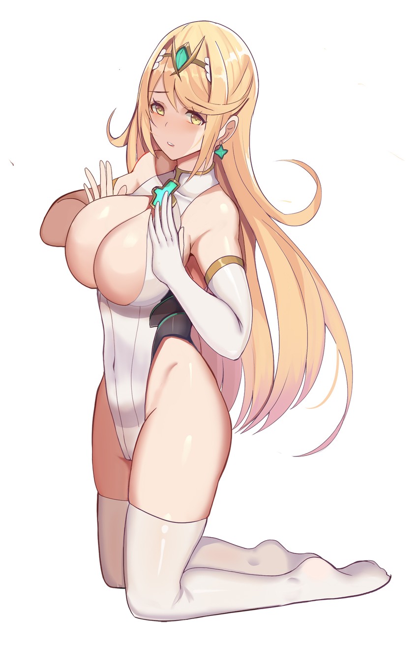 mythra (xenoblade chronicles and 1 more) drawn by gongba_laoge