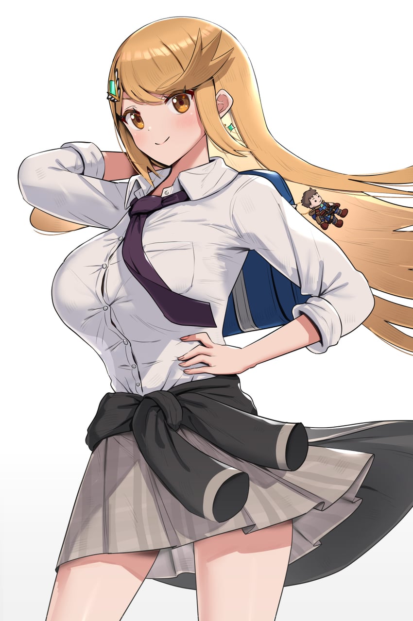 mythra and rex (xenoblade chronicles and 2 more) drawn by gonzarez
