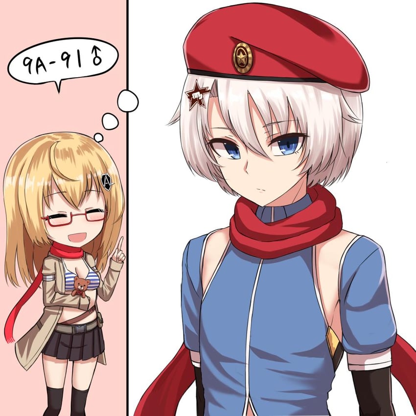 9a-91 and as val (girls' frontline) drawn by yakob_labo