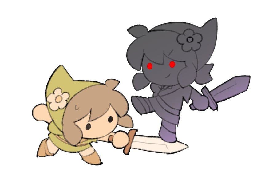 link, dark link, and temmie chang (original and 2 more) drawn by temmie_chang