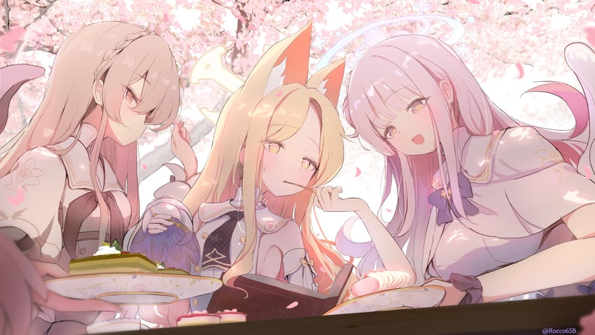 mika, seia, and nagisa (blue archive) drawn by sakurano_rocco