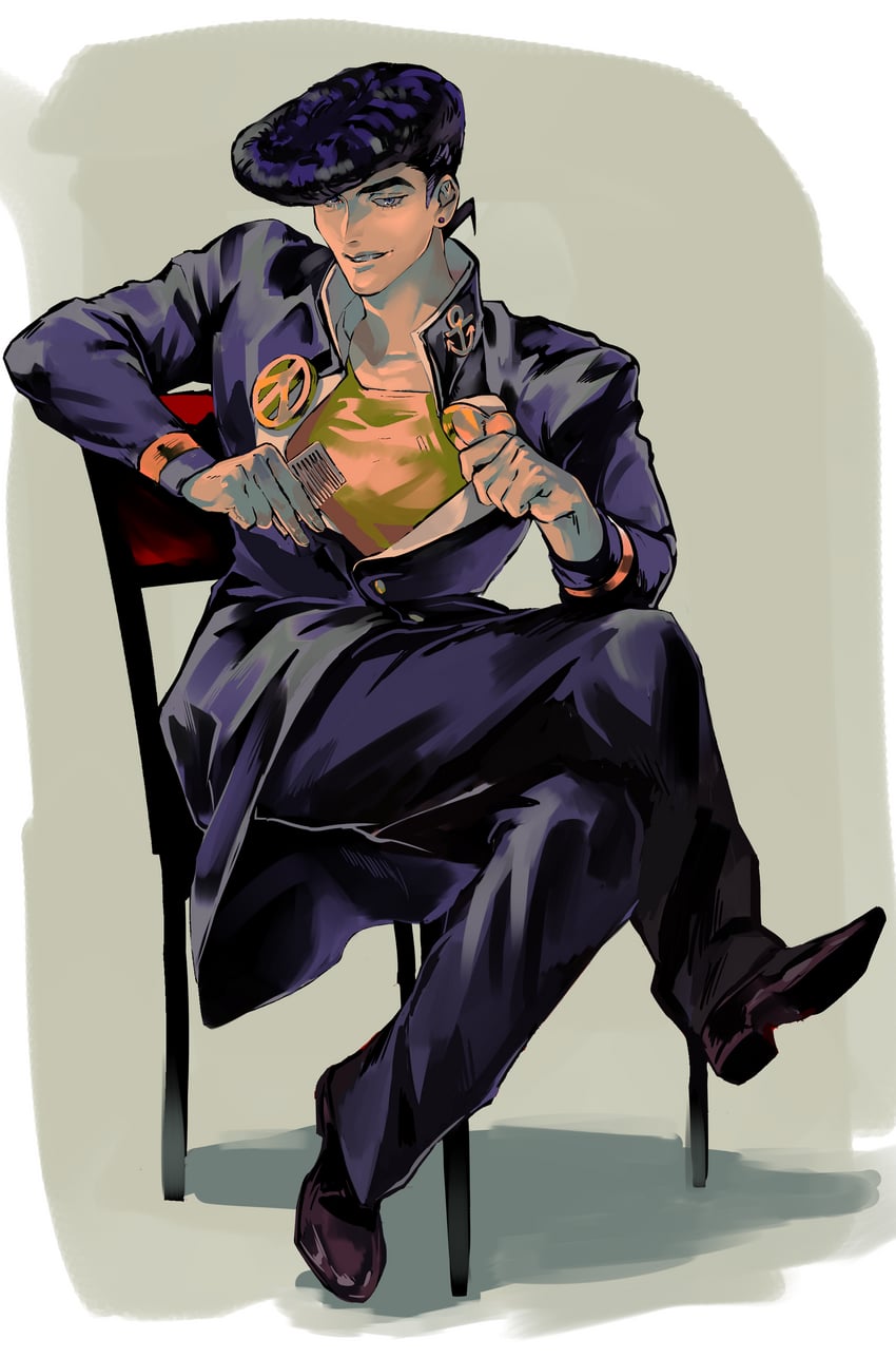 higashikata josuke (jojo no kimyou na bouken and 1 more) drawn by beet_(vhvt5535)