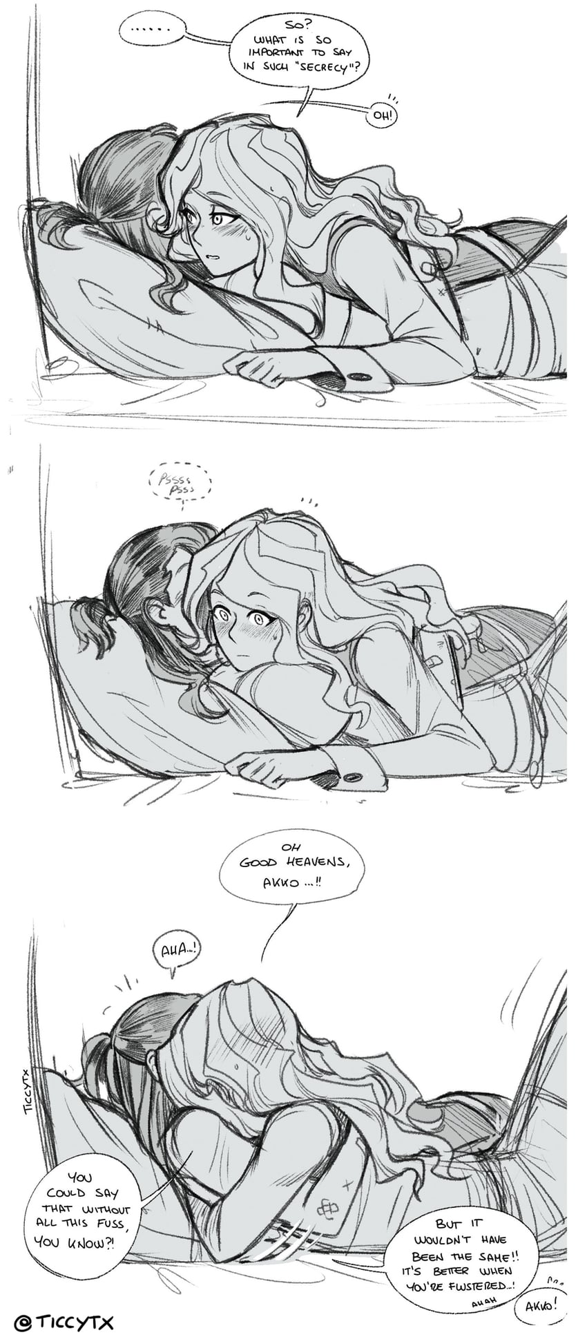 kagari atsuko and diana cavendish (little witch academia) drawn by ticcy