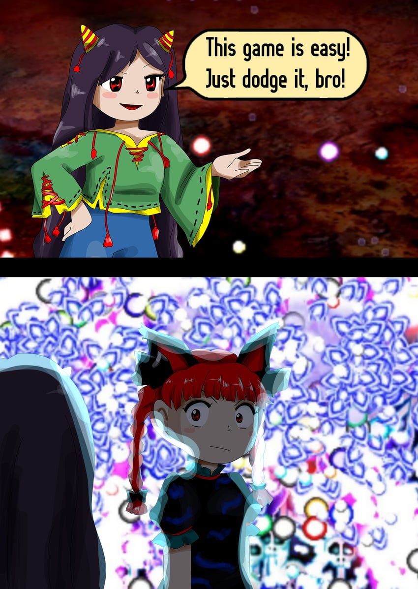 kaenbyou rin and nippaku zanmu (touhou and 1 more) drawn by aurora_artz