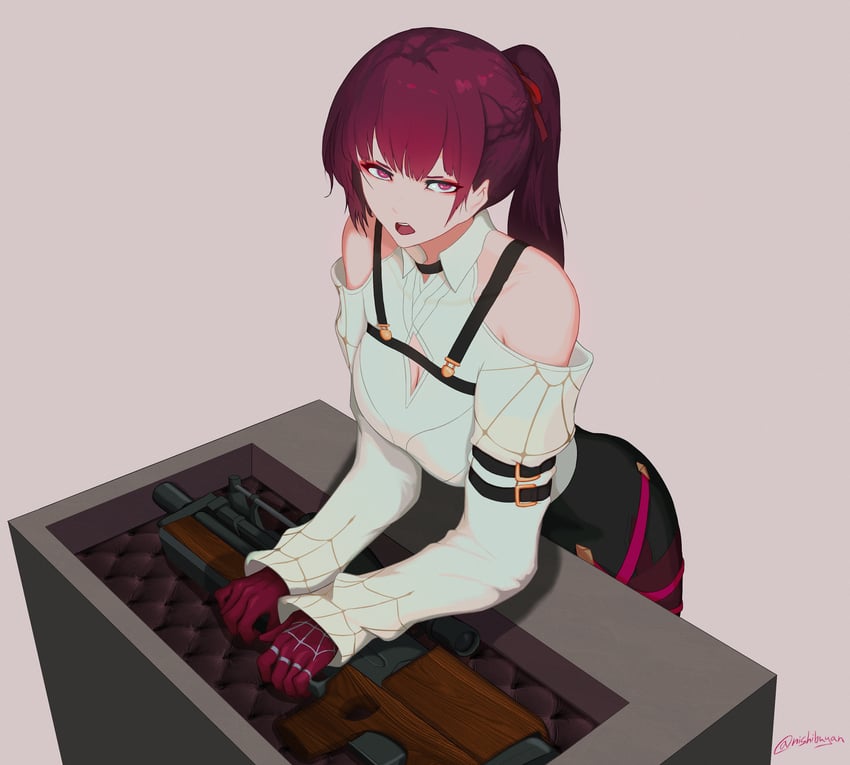 kafka, wa2000, and makiatto (honkai and 3 more) drawn by nishibuya