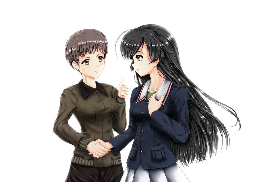 isuzu hana and naomi (girls und panzer) drawn by kenbu