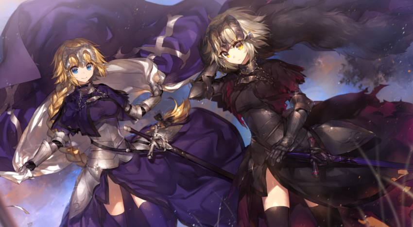 jeanne d'arc and jeanne d'arc alter (fate and 1 more) drawn by chocoan