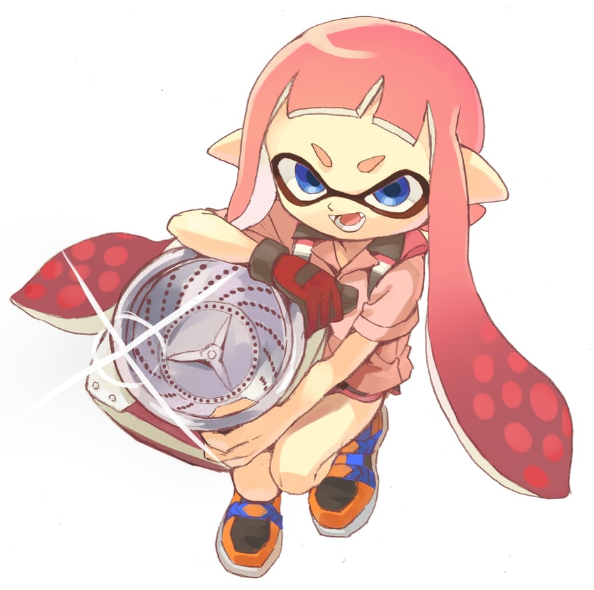 inkling player character and inkling girl (splatoon and 1 more) drawn by shiohi
