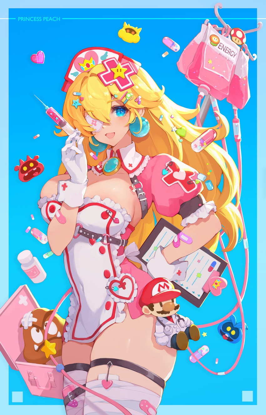 princess peach, mario, goomba, dr. mario, virus, and 3 more (mario and 1 more) drawn by mushroommirror