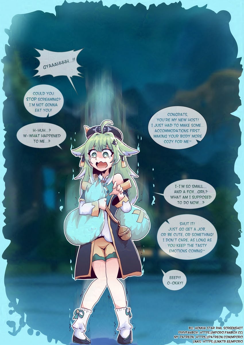 huohuo and tail (honkai and 1 more) drawn by mporci