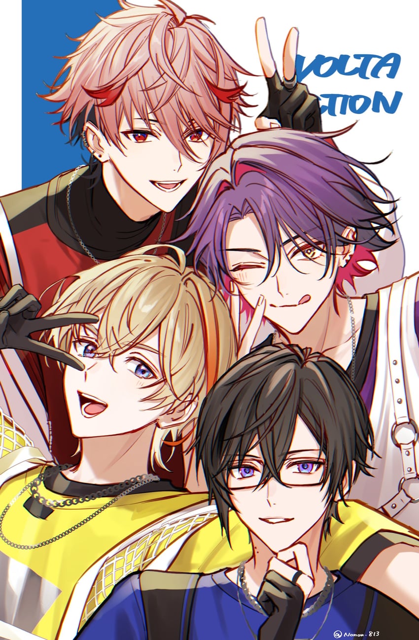 watarai hibari, fura kanato, shikinagi akira, and seraph dazzlegarden (nijisanji) drawn by nonon_813