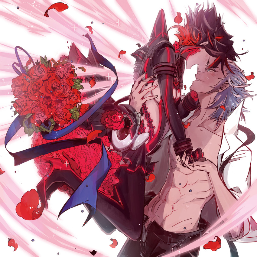 matoi ryuuko, senketsu, and mikisugi aikurou (kill la kill) drawn by suzuen