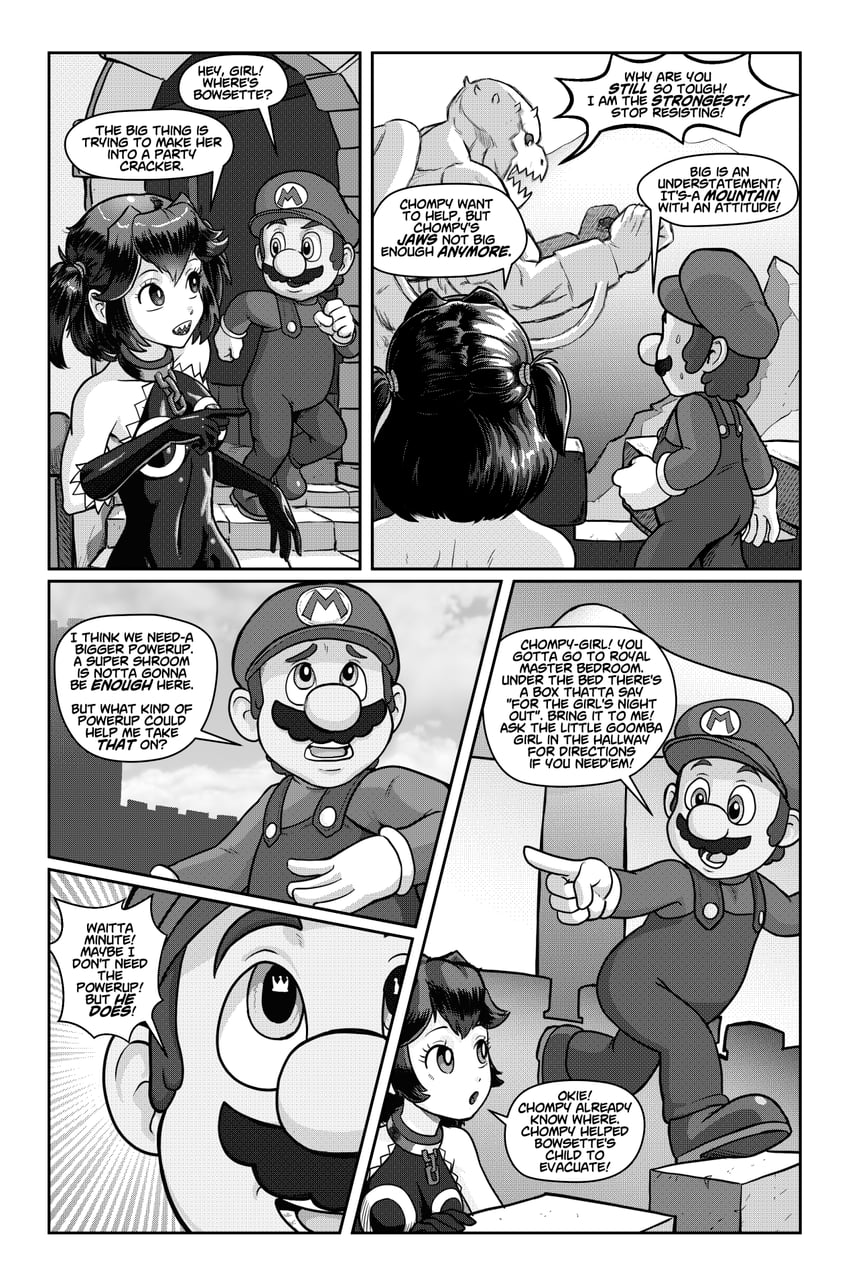 mario, princess chain chomp, and jugem (mario and 1 more) drawn by tony_kuusisto