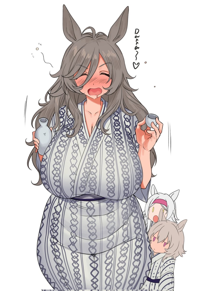 curren chan, perry steam, and sonon elfie (umamusume and 1 more) drawn by fukuro_(maruaru00)