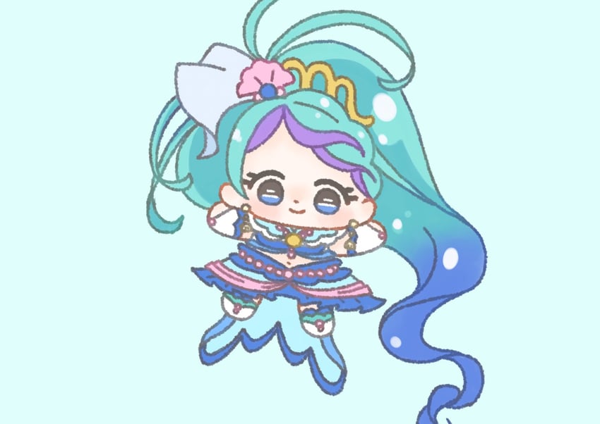 kaidou minami and cure mermaid (precure and 1 more) drawn by ichigo_usuhana