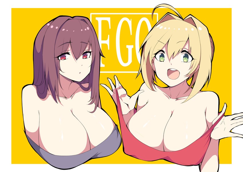 nero claudius and scathach (fate and 2 more) drawn by funaya_(a2brasd)