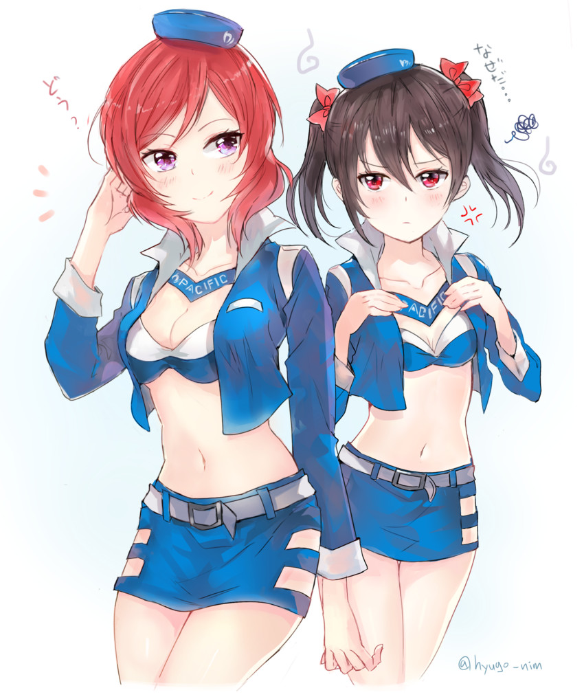 nishikino maki and yazawa nico (love live! and 1 more) drawn by hyugo