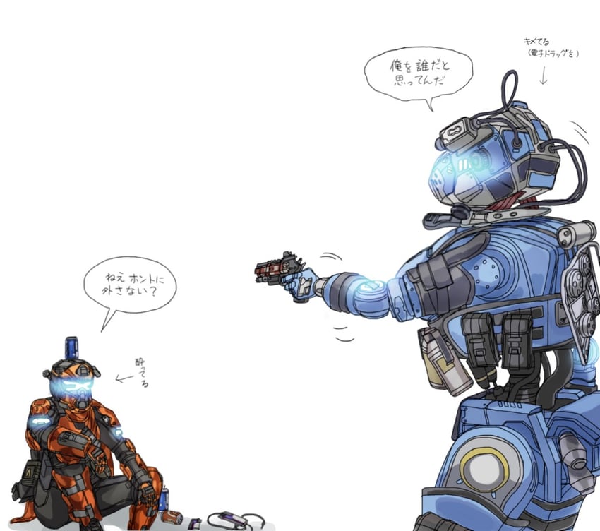 pilot, grapple pilot, and stim pilot (titanfall and 1 more) drawn by kotone_a