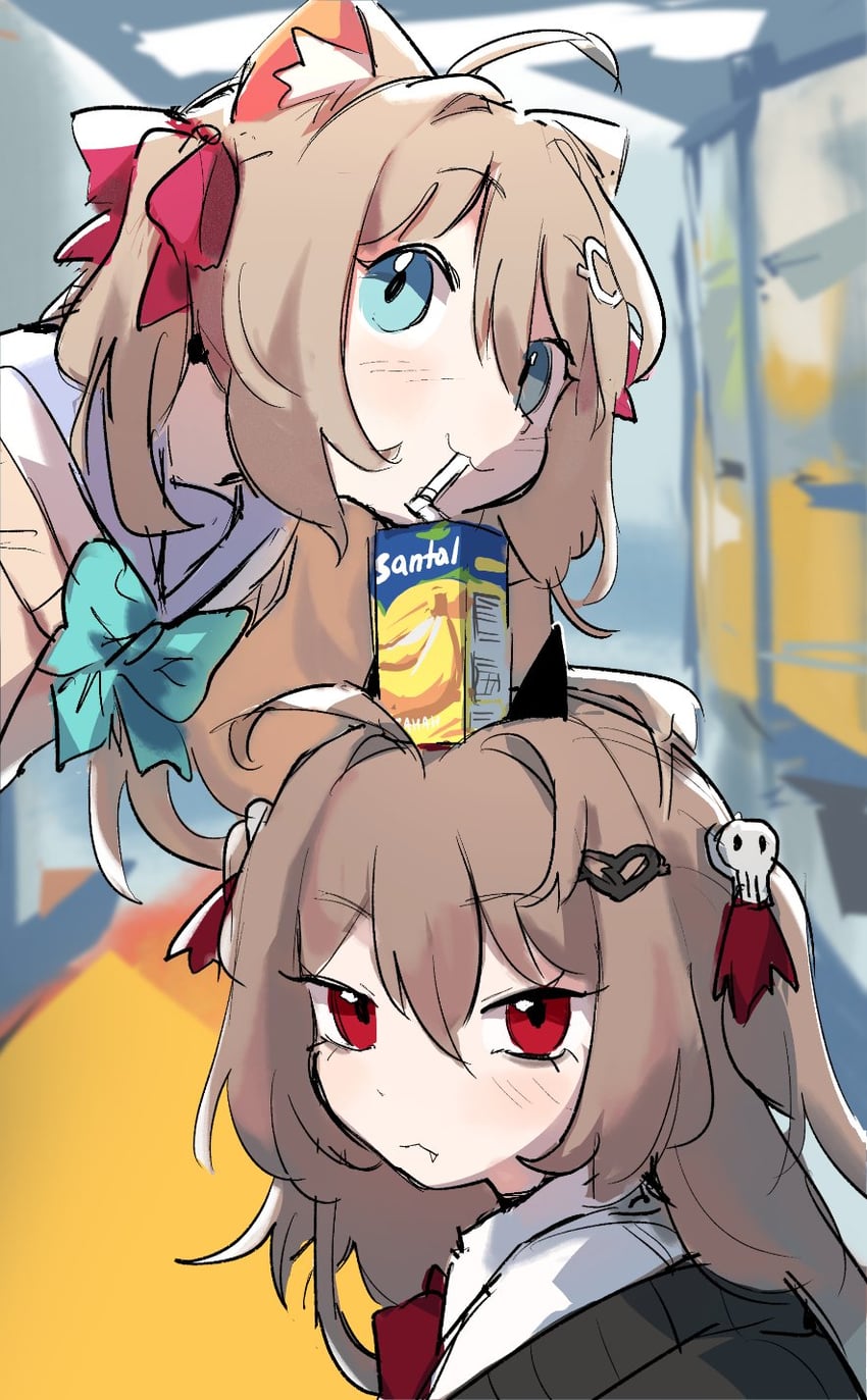 neuro-sama and evil neuro-sama (vedal ai) drawn by pasharuu