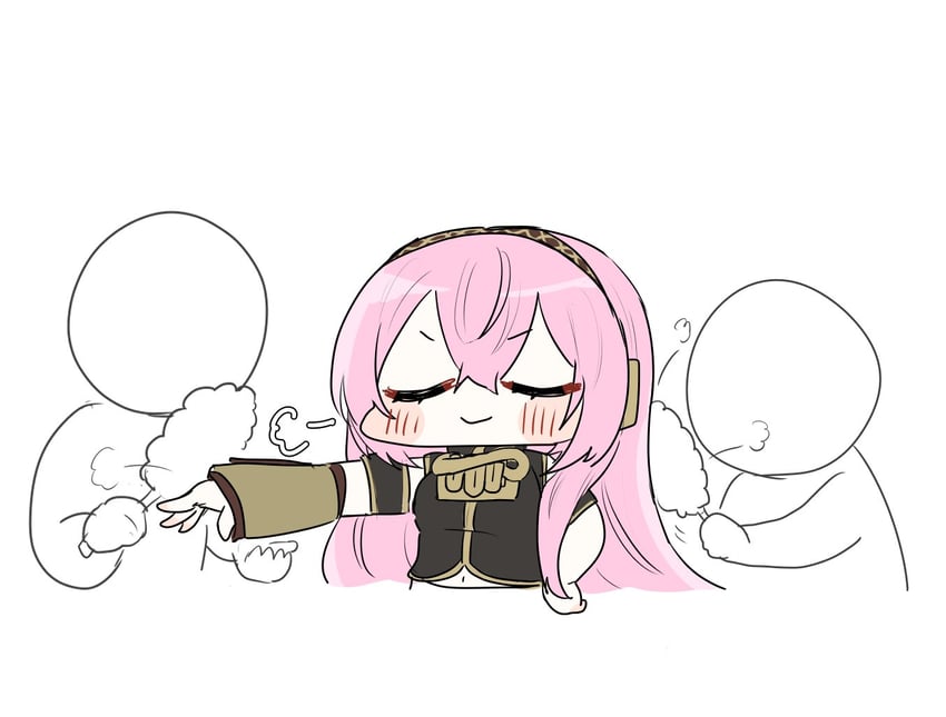 megurine luka (vocaloid and 1 more) drawn by nosuka_poi