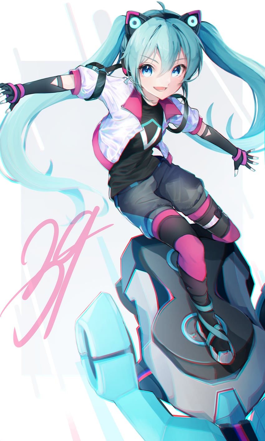 hatsune miku (vocaloid and 2 more) drawn by ketyara