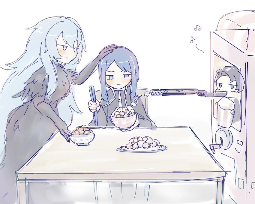 angela, roland, and bari (project moon and 1 more) drawn by porccu_200g
