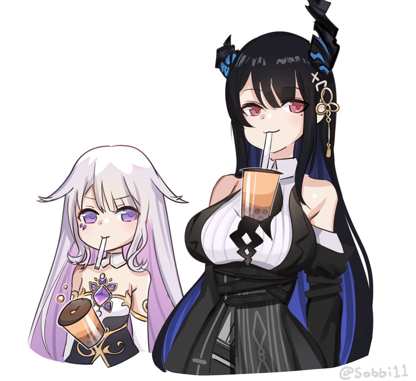 nerissa ravencroft and koseki bijou (hololive and 1 more) drawn by sobbi11