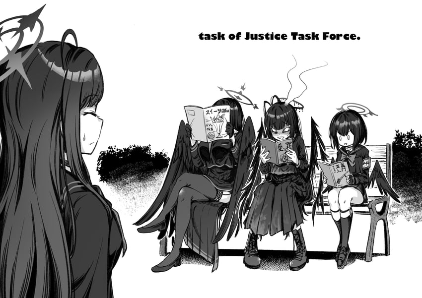 hasumi, ichika, tsurugi, and mashiro (blue archive) drawn by matoba_ryou