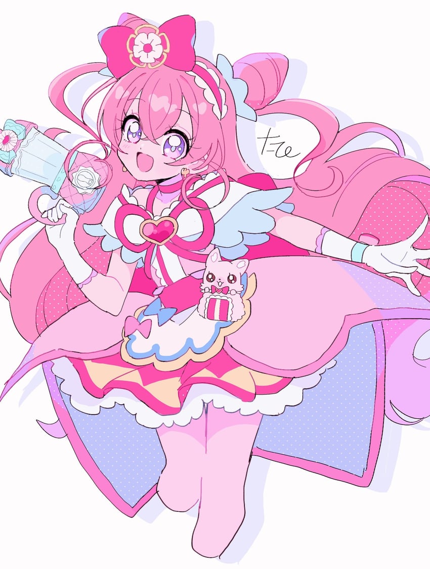 nagomi yui, cure precious, and kome-kome (precure and 1 more) drawn by tapi_(pnkt_yksb)
