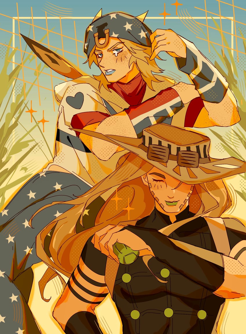 johnny joestar and gyro zeppeli (jojo no kimyou na bouken and 1 more) drawn by primsheep