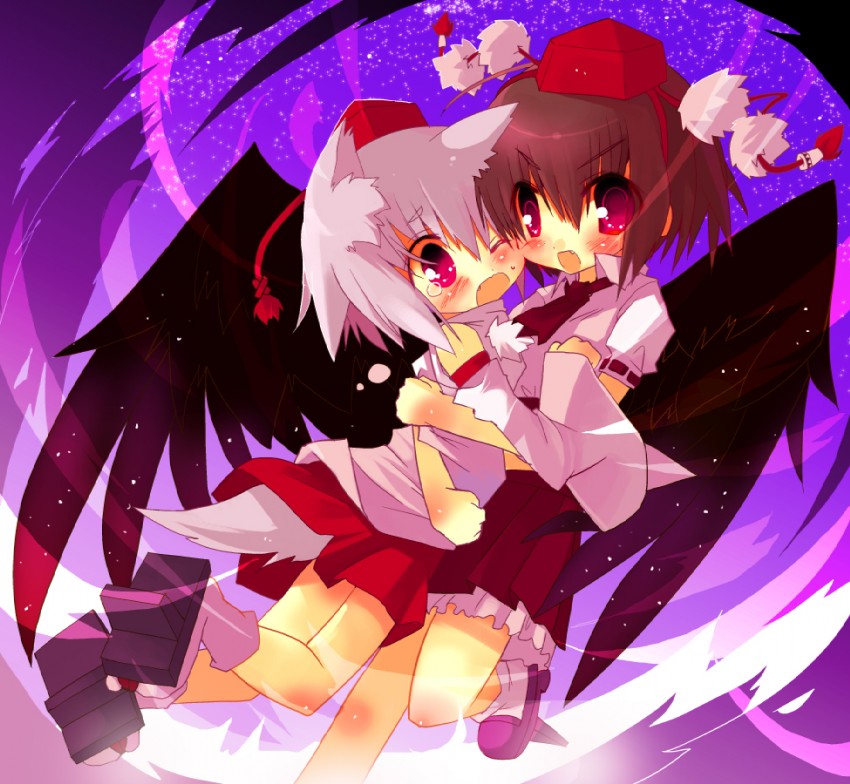 shameimaru aya and inubashiri momiji (touhou) drawn by sakurazari_hotori