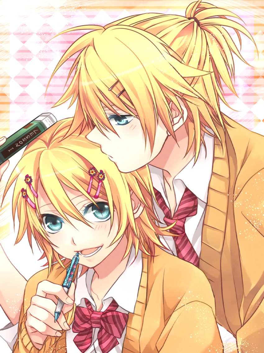 kagamine rin and kagamine len (vocaloid) drawn by teito_(0w0kuma)