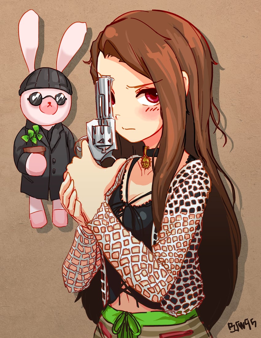 minase iori, usa-chan, mathilda lando, and leon (idolmaster and 1 more) drawn by swbyoun