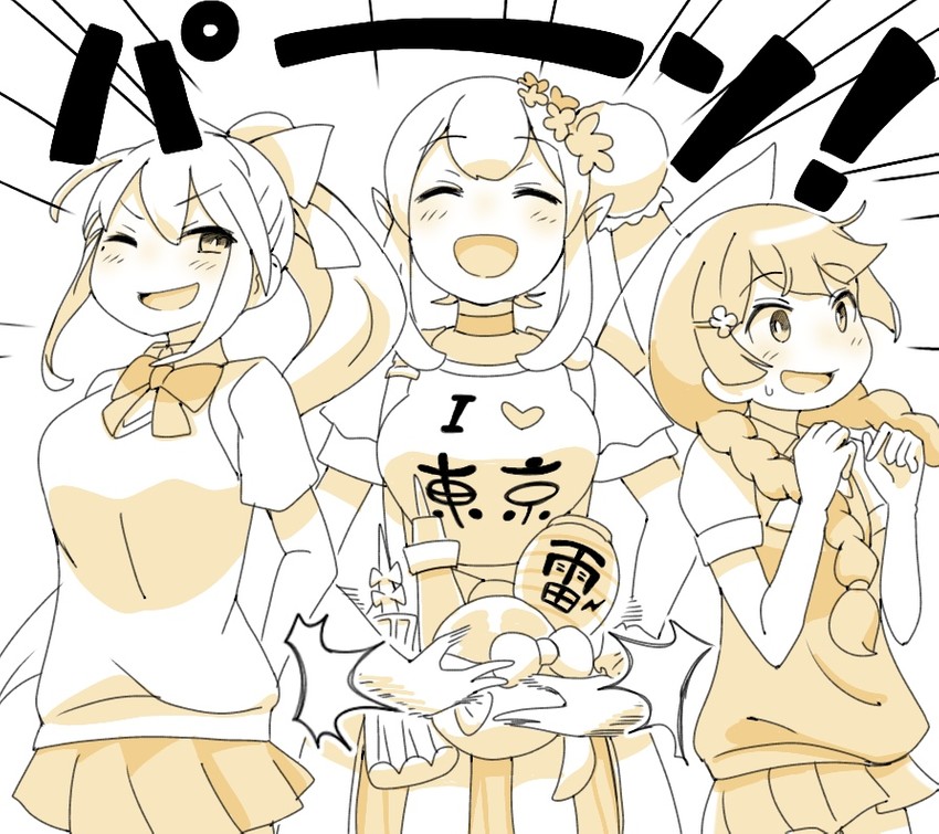tsukino mito, higuchi kaede, and elu (nijisanji) drawn by tadanoshi_kabane
