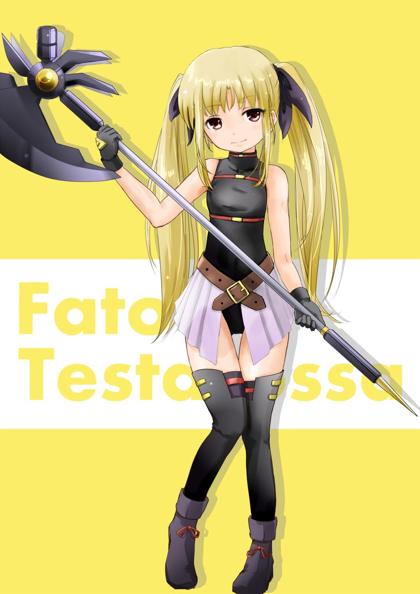 fate testarossa and bardiche (lyrical nanoha and 2 more) drawn by ban_(777purin)