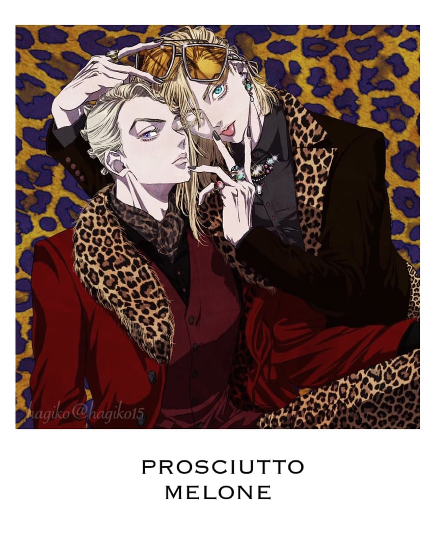 prosciutto and melone (jojo no kimyou na bouken and 1 more) drawn by hagiko15