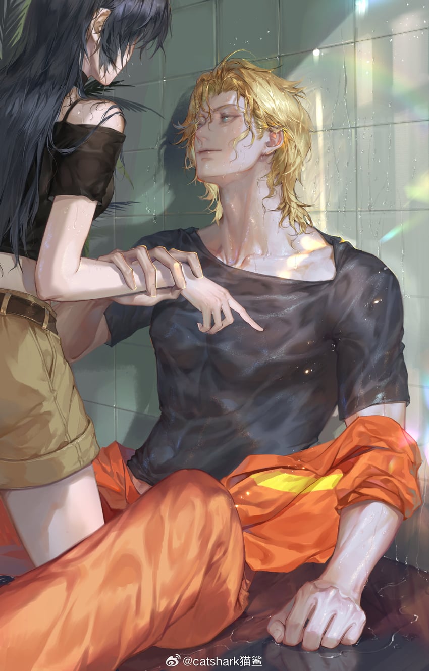 lars rorschach and heroine (lovebrush chronicles) drawn by catshark_maosha