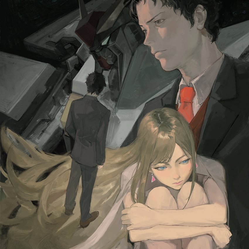 gigi andalusia, xi gundam, and hathaway noa (gundam and 1 more) drawn by suxixixi333332